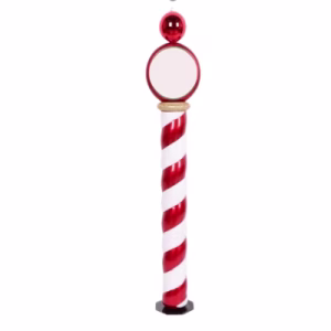 A christmas candy cane bollard