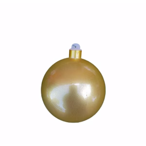 Pearl finished gold Christmas bauble with hanging top