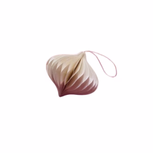 A honeycomb paper christmas tree bauble onion ornament in white.
