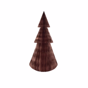 A 3- tier traditional honeycomb paper Christmas tree decoration in copper finish.