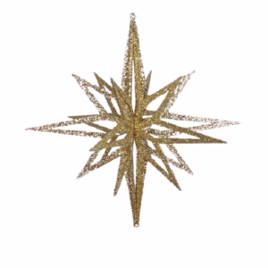 A gold glitter slot gold christmas star