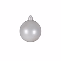A white christmas bauble with pearl finish