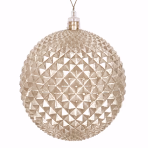 BAUBLE DURIAN PATTERN 10CM CHAMPAGNE